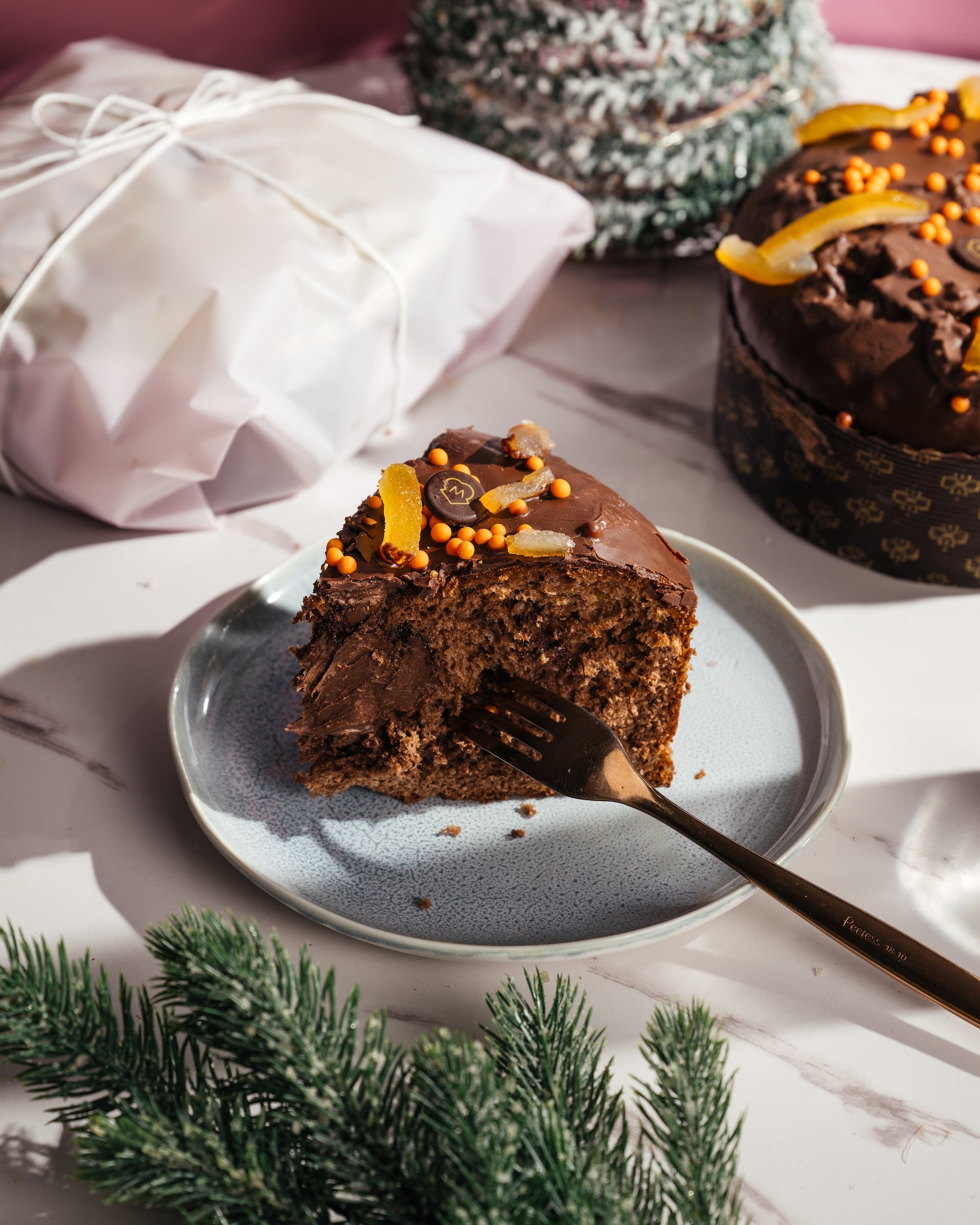 Christmas Milk Chocolate & Orange Brioche Cake