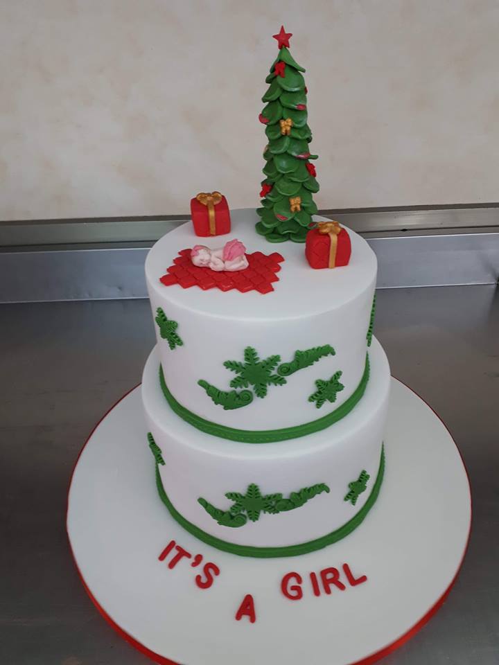 Christmas Baptism Cake