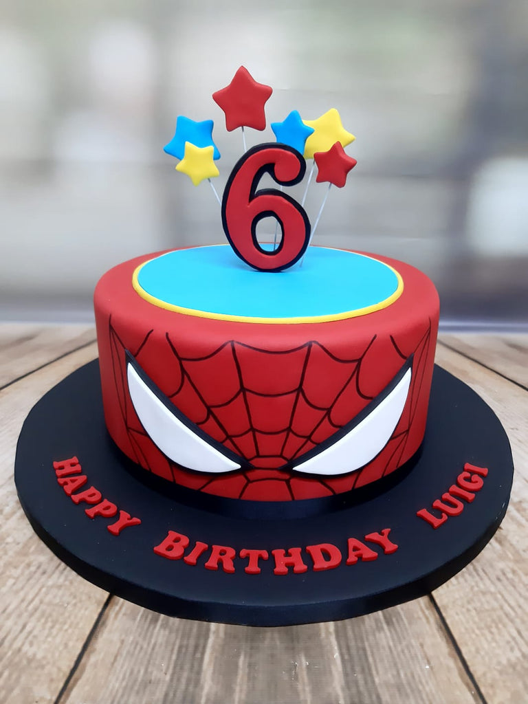 Personalised Edible Sugar SpiderMan & Web Plaque; Stars, Name & Age; Kids  Character 3D Handmade Superhero