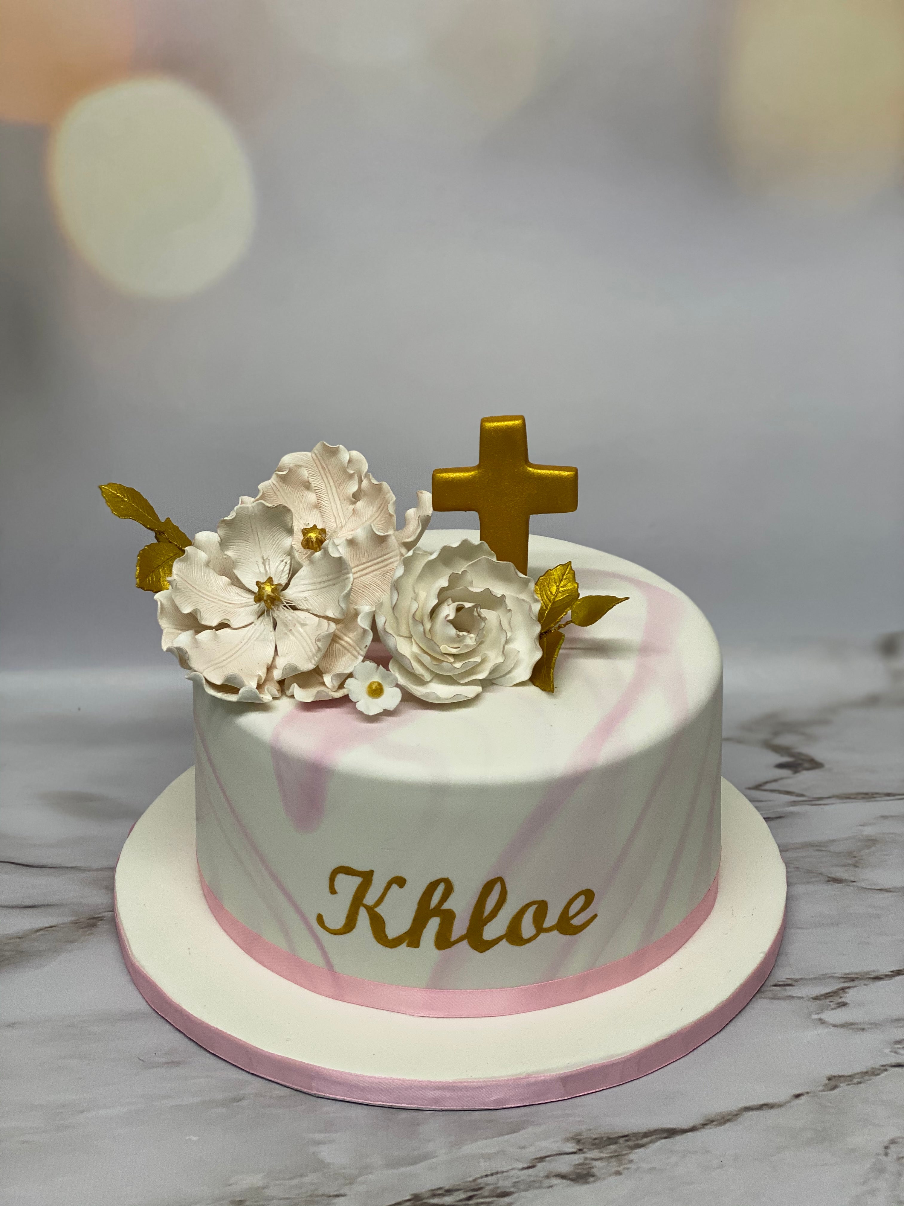 Marble Holy Communion Cake